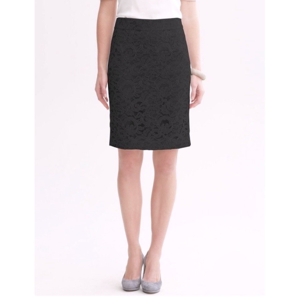 Banana Republic Black Lace Pencil Skirt
